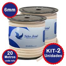 Kit Corda Cordão para Artesanato Fio de 6mm 100% Algodão Trançado e Resistente Kit Corda Cordão para Artesanato Fio de 6mm 100% Algodão Trançado e Resistente