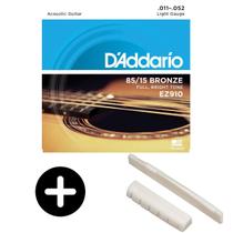 Kit Corda Daddario 011 Violão Aço + Rastilho E Pestana Osso - Thida