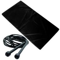 Kit Corda De Pular Regulável + Colchonete Espuma 20mm Para Academia Exercícios Funcional Treino Em Casa Fitness