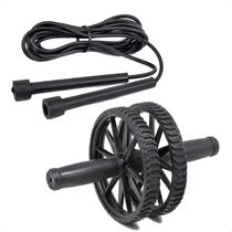 Kit Corda De Pular + Roda Abdominal Academia Treino Fitness Kit Corda De Pular + Roda Abdominal Academia Treino Fitness