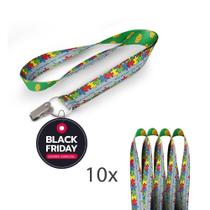 Kit Cordão Chaveiro de Crachá Para Identificação de Autista/autismo e Deficiência Oculta - 10 Un