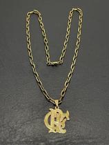 Kit Cordão com Pingente Escudo do Flamengo