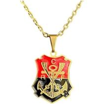 Kit Cordão e Pingente Escudo Flamengo
