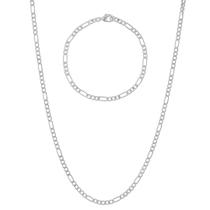 Kit Cordão Pulseira Banhado Prata 925 Masculina 70cm 3x1 4mm