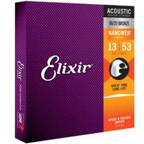 Kit cordas 013 80/20 bronze p/violao aço 013-053 elixir 4 pctes