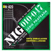 Kit Cordas Para Violão Nig 010 2n420 Pack Econômico 2 Jogos