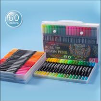 Kit Cores Caneta Brush Pen Duas Pontas Pincel. KIT / 12 / 24 / 36 / 48 .