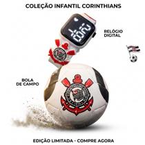 Kit Corinthians Bola Futebol Sintética e Relógio Infantil
