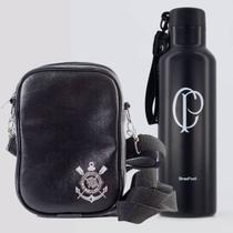 Kit Corinthians Bolsa Shoulder Mini e Garrafa Steam Metal