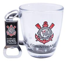 Kit Corinthians Caneca Chopp Café + Abridor Garrafa 370ml