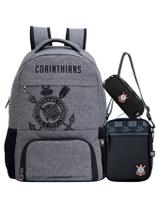 Kit Corinthians Mochila Esportiva + Lancheira + Estojo Duplo