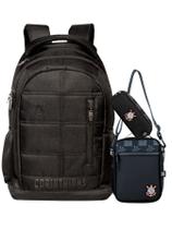 Kit Corinthians Mochila Esportiva + Lancheira + Estojo Duplo