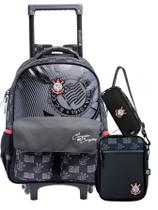 Kit Corinthians Mochila Rodas + Lancheira + Estojo Original