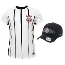 Kit Corinthians Oficial - Camisa Raglan + Boné Símbolos - Masculino Kit Corinthians Oficial - Camisa Raglan + Boné Símbolos - Masculino