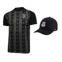 Kit Corinthians Oficial - Camisa Silver Logo + Boné Símbolo - Masculino
