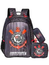 Kit Corinthians Timão Mochila De Costas + Lancheira + Estojo