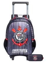 Kit Corinthians Timão Mochila Roda 2Em1 + Estojo Triplo Kit Corinthians Timão Mochila Roda 2Em1 + Estojo Triplo