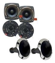 Kit corneteira 2x2 compet completo corneta aluminio cor:preto