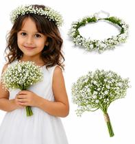 Kit Coroa C/ Buquê Gypso Mosquitinho Dama Casamento NoivaKit Coroa C/ Buquê Gypso Mosquitinho Dama Casamento Noiva clipicon Kit Coroa C/ Buquê Gypso