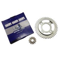 Kit Coroa e Pinhão Riffel CG Titan Cargo Fan 125 de 00 a 08 Kit Coroa e Pinhão Riffel CG Titan Cargo Fan 125 de 00 a 08