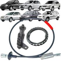 Kit coroa engrenagem + suporte mancal + pinhão + cabo velocímetro corsa g1 classic celta 94 a 17 prisma g1 06 a 12 Kit coroa engrenagem + suporte mancal + pinhão + cabo velocímetro corsa g1 classic celta 94 a 17 prisma g1 06 a 12