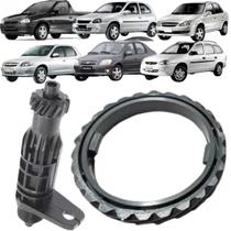Kit coroa engrenagem + suporte mancal + pinhão do cabo velocímetro corsa g1 classic celta 94 a 17 prisma g1 06 a 12