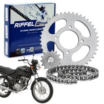 Kit Coroa Pinhão Corrente Cg Titan Fan 125 2009 2010 2011 2012 2013 Riffel 91048