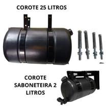 Kit corote 25 litros barrica reservatorio + corote saboneteira 2 litros limpeza caminhão onibus