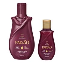 Kit Corpo Framboesa Negra Hidratante 200ml e Óleo 100ml Nutrição Intensa com Toque Macio e Rápida Absorção Kit Corpo Framboesa Negra Hidratante 200ml e Óleo 100ml Nutrição Intensa com Toque Macio e Rápida Absorção