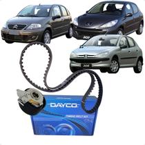 Kit Correia Dentada e Tensor Dayco C3 206 207 1.4 8v Flex 2003 2004 2005 2006 2007 2008 2009 2010 2011 2012 2013 2014 2015