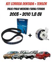 Kit correia dentada + tensor Palio/ Palio Weekens/ Siena/ Strada 2003 - 2010 1.8 8V motor SOHC