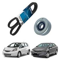 Kit Correia E Polia Do Tensor Do Alternador Honda Fit 1.4 1.5 2009 A 2013 City 1.5 2009 A 2014