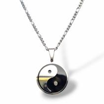 Kit Corrente 3x1 Pingente Bem e Mal YinYang 100 Aço