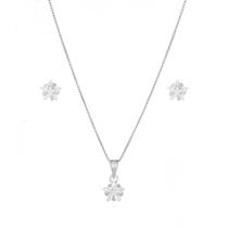Kit Corrente Colar Ponto De Luz Brincos Estrela De Prata 925 Kit Corrente Colar Ponto De Luz Brincos Estrela De Prata 925