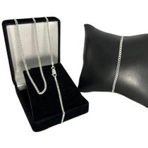 Kit Corrente E Pulseira Prata 925 Italiana Grumet 2mm Com Garantia Vitalícia