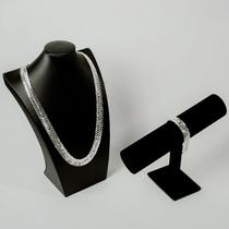 Kit Corrente Elo Triplo 15mm 70cm Com Pulseira 15mm 20cm prata 925 cordão masculina