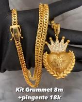 Kit corrente masculina mais pingente jesus o dono do lugar