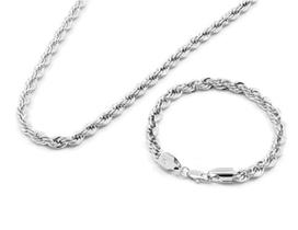 Kit Corrente + Pulseira Cordão Baiano Fecho Lagosta 70cm/4mm Aço Inox A Pronta Entrega