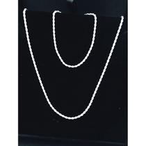 kit Corrente + Pulseira Cordão Baiano Fino Trançada em Aço Inoxidável Prata