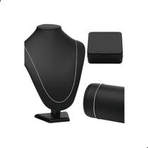 Kit Corrente Pulseira Masculino Fino Cj-112 Aço Inox Prata