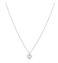 Kit Correntinha Feminina Veneziana 45cm Zircônia Coração Prata 925