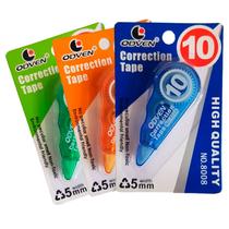 Kit Corretivo Escolar Fita 10m x 5mm Fita Corretiva Para Correção Colorida Sortida