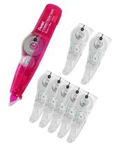 Kit Corretivo Fita Adesiva Recarregável Pentel Com 7 Refis