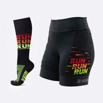 Kit Corrida HUPI RUN: Bermuda Curta Feminina e Meia Longa Kit Corrida HUPI RUN: Bermuda Curta Feminina e Meia Longa
