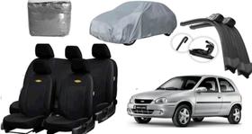 Kit Corsa 1995-2010: Capa de Couro, Capa de Cobrir e Limpador de Parabrisa Kit Corsa 1995-2010: Capa de Couro, Capa de Cobrir e Limpador de Parabrisa