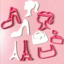 Kit Cortador Barbie - D250484 - Cortadores de Massas Personalizados Kit Cortador Barbie - D250484 - Cortadores de Massas Personalizados