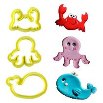 Kit Cortador Blue Star Animais Marinhos com 3 peças Cód. 2 Kit Cortador Blue Star Animais Marinhos com 3 peças Cód. 2