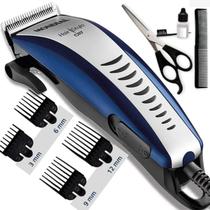 Kit Cortador Cabelo Mondial CR-07 110V Lâminas Aço Inox 4 Pentes 3mm 6mm 9mm 12mm