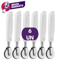 Kit Cortador Carretilha Corta E Fecha Inox Para Massas Pastel Fogaça Pizza Utensilio Cozinha