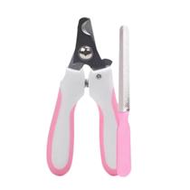 Kit Cortador De Unhas Pet Alicate + Lixa Cor Rosa